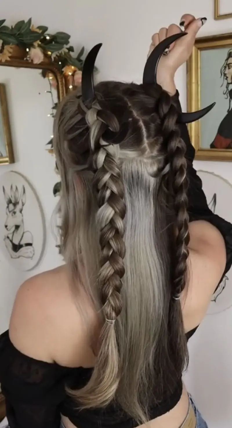 Silver-Braided Pirate Tresses Pirate Hairstyles for Women