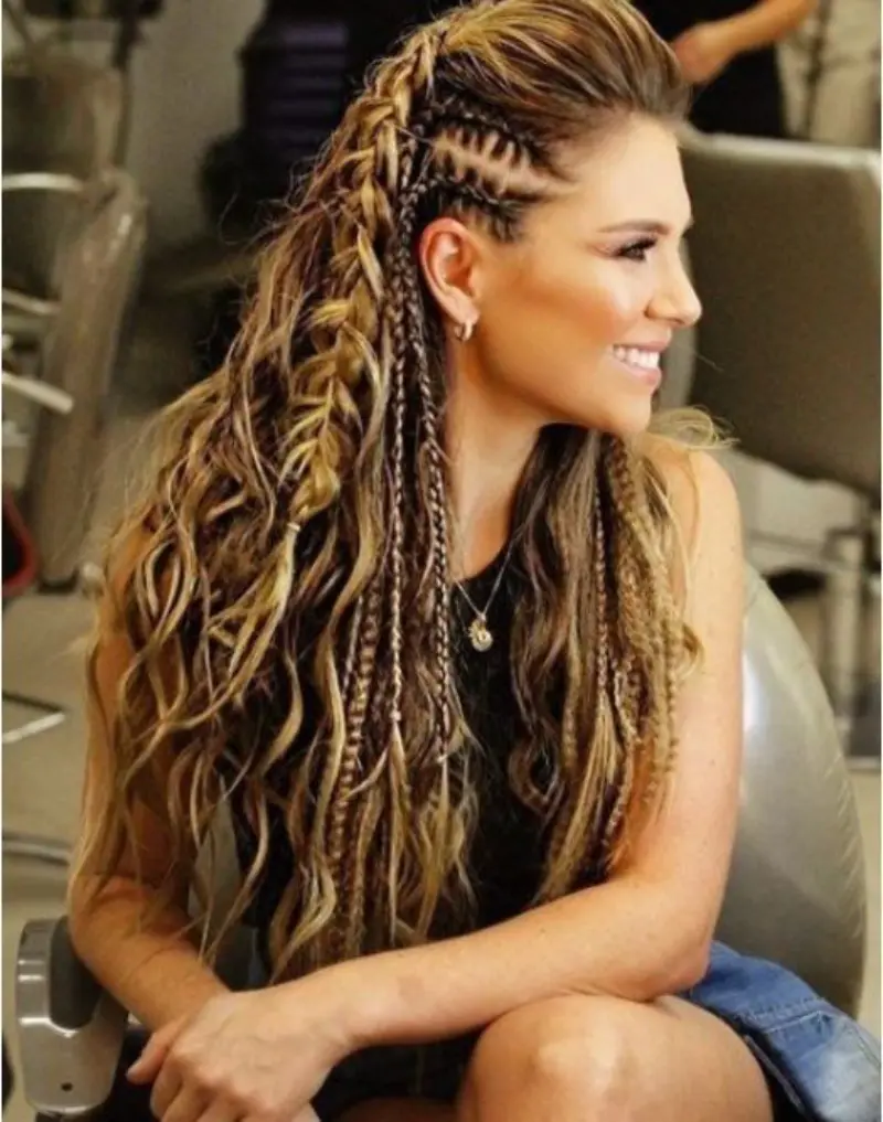 Side-Swept Pirate Braided Mohawk Pirate Hairstyles for Women
