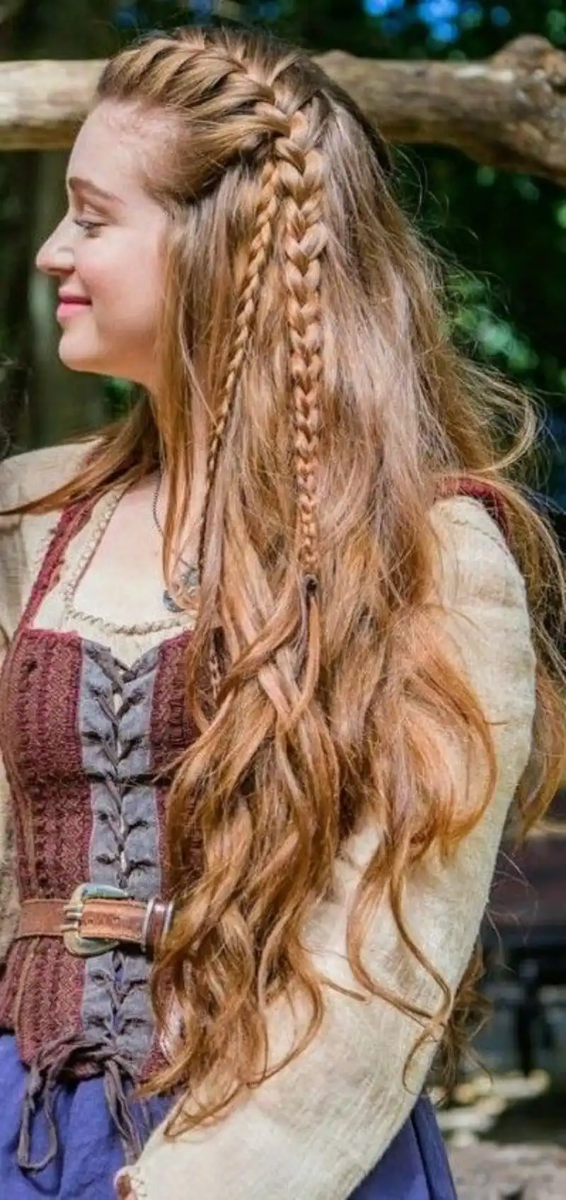 Long Pirate Waves with Side Braids Pirate Hairstyles for Women