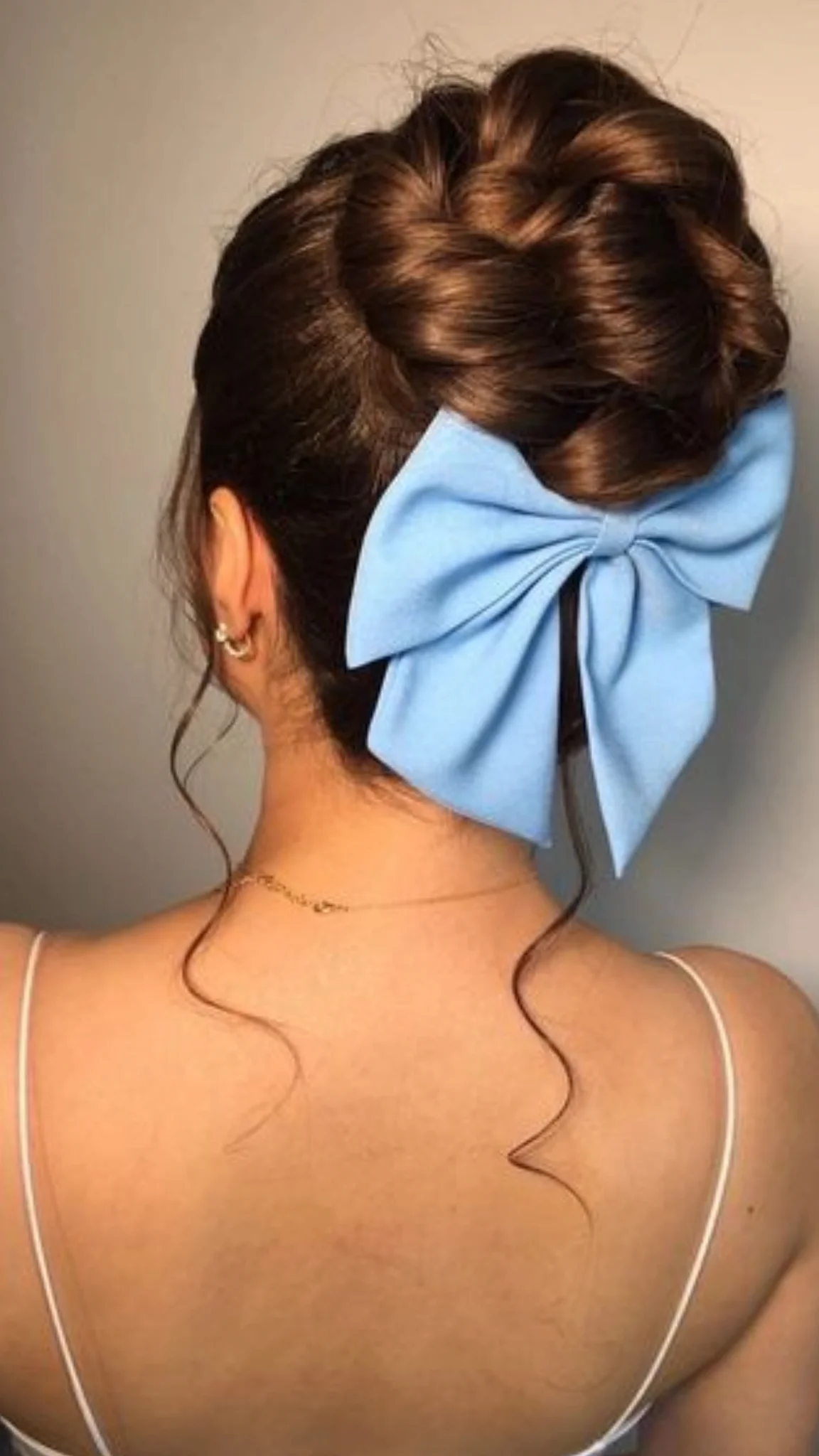 High Blue Bow Bun