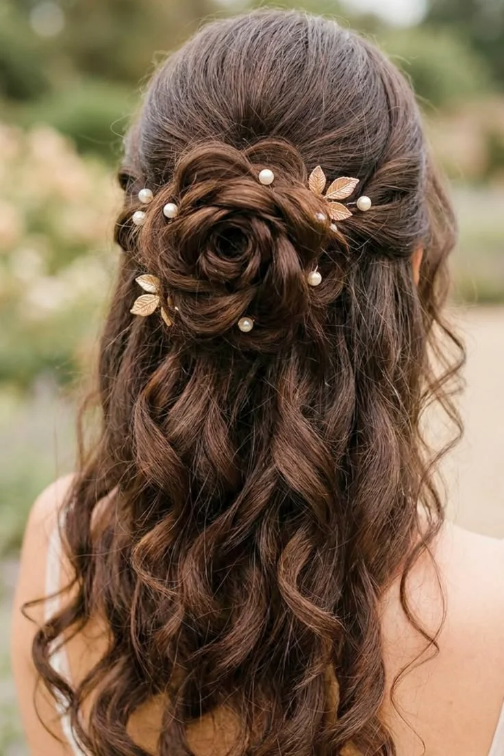Rose Bun with Leaves