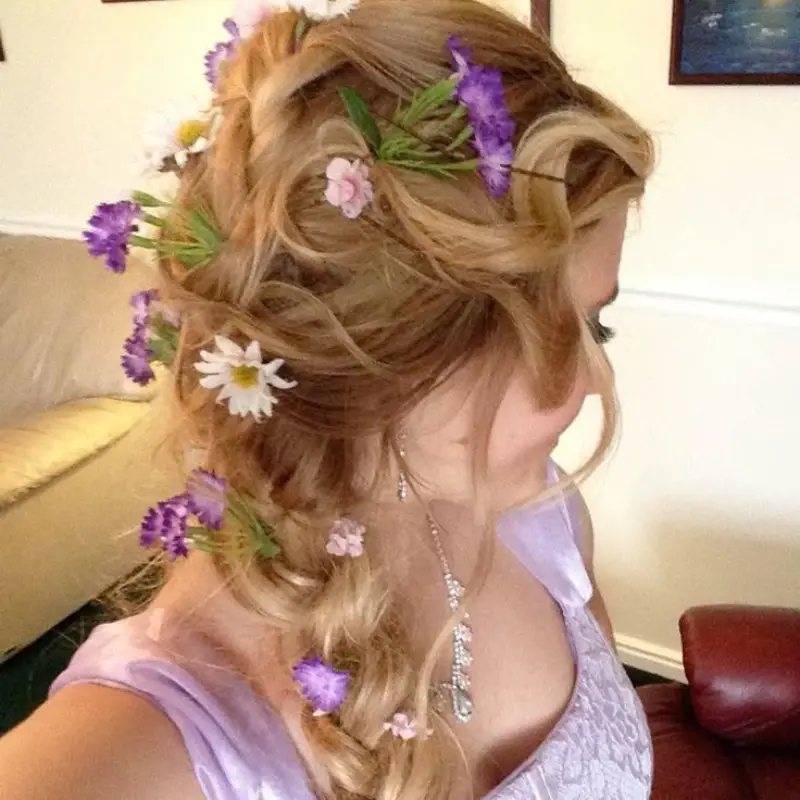 wildflower fantasy updo rapunzel hairstyle