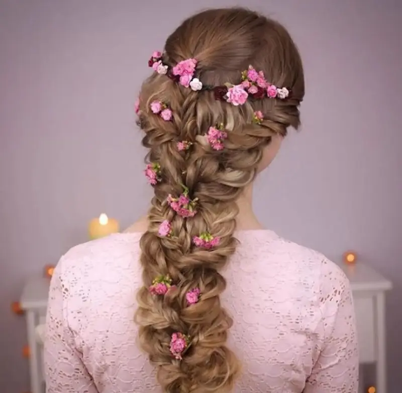 petal veil braid rapunzel hairstyle