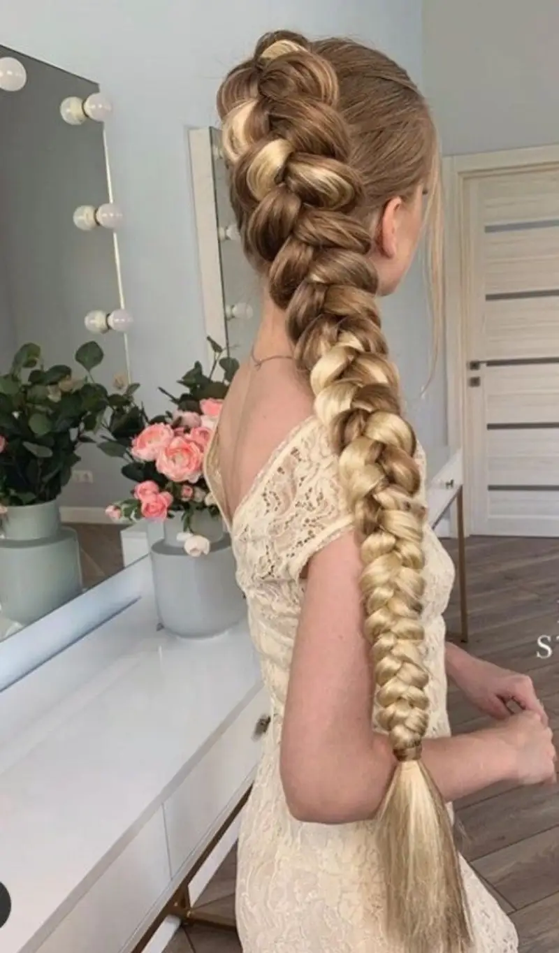 golden chain braid rapunzel hairstyle