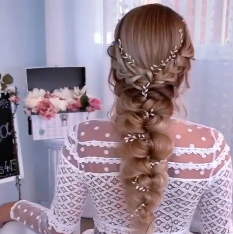 bubble pearl braid rapunzel hairstyle