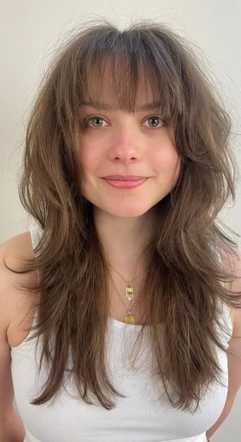 Sleek Shag with Wispy Curtain Fringe