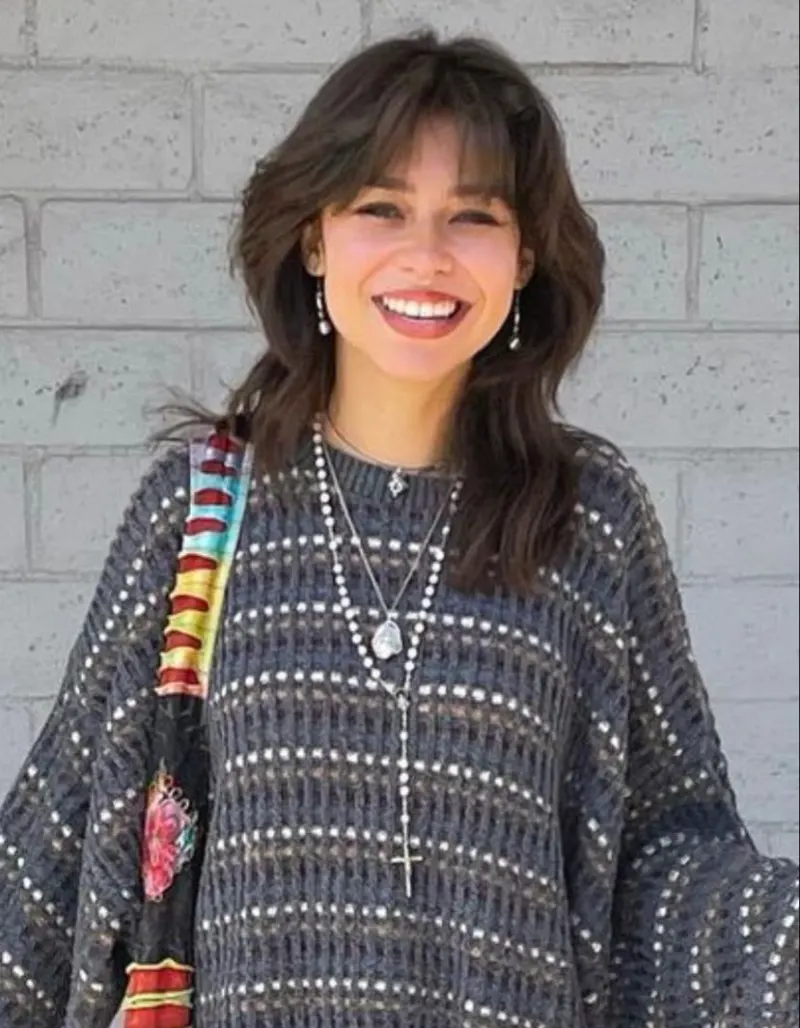 Casual Wavy Shag with Short Fringe