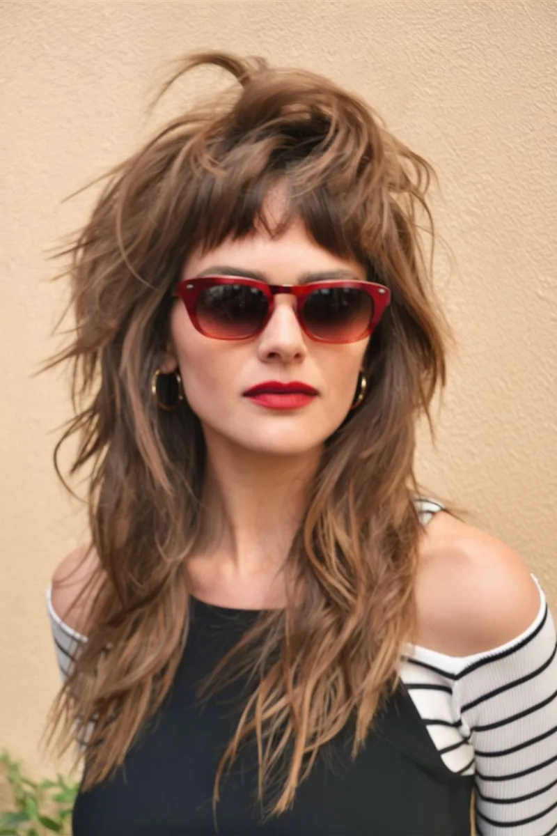 Messy Long Shag with Choppy Fringe