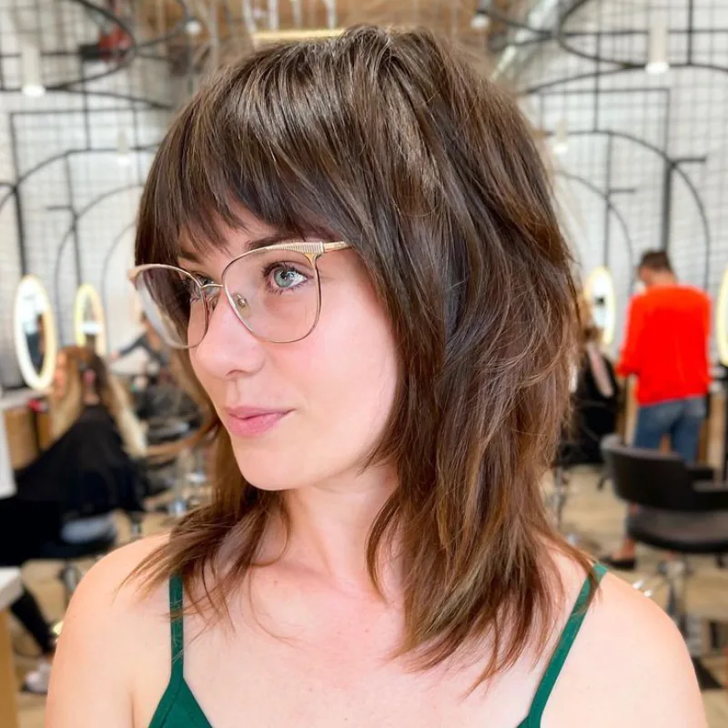 Chin-Length Shag with Wispy Layers