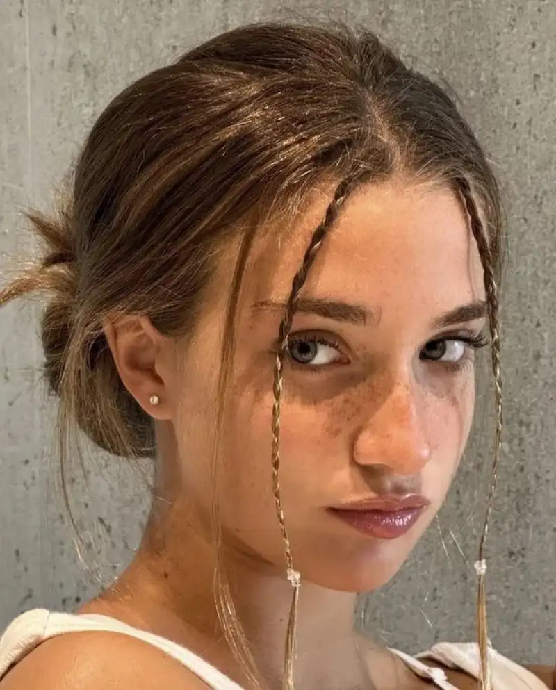 Tiny Front Braids Bun