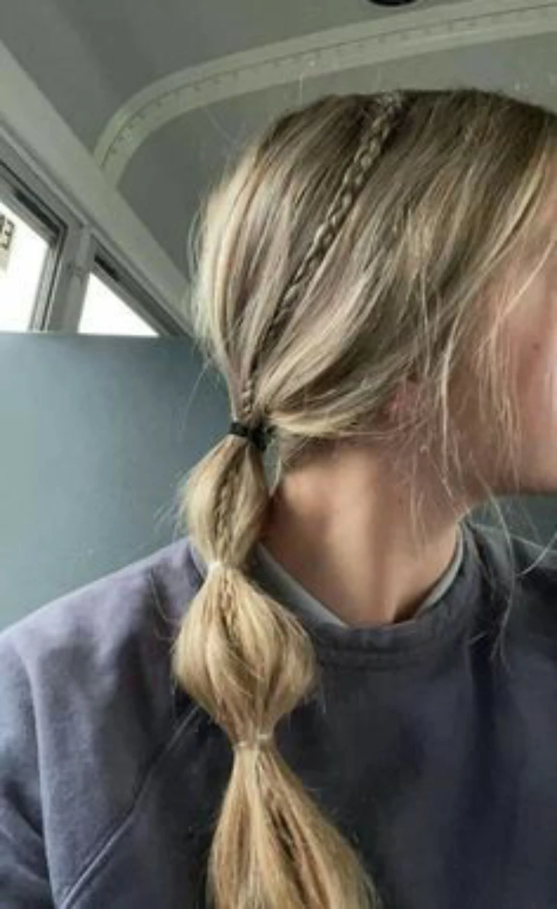 Side Braid Bubble Pony
