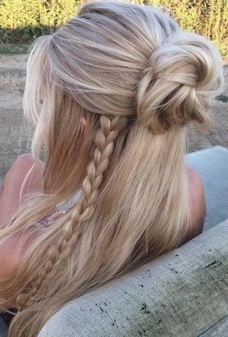 Half Up Bun Braid