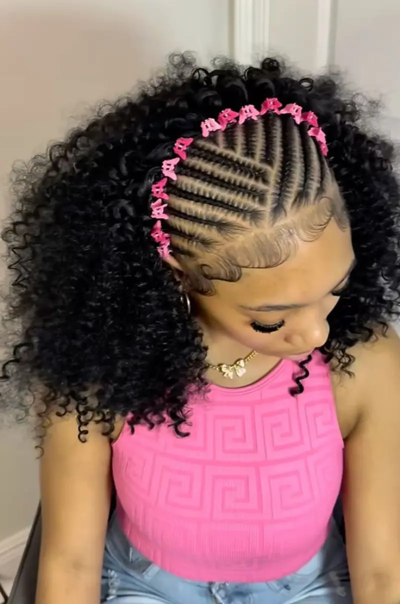 Braids With Pink Clips