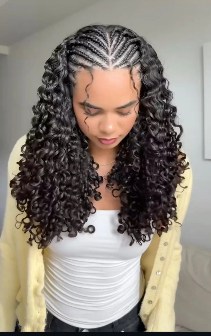 Cornrows Into Big Curls