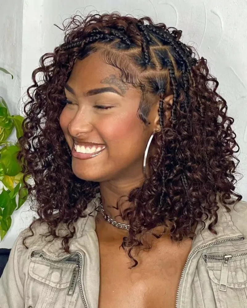 Shoulder Length Curly Braids