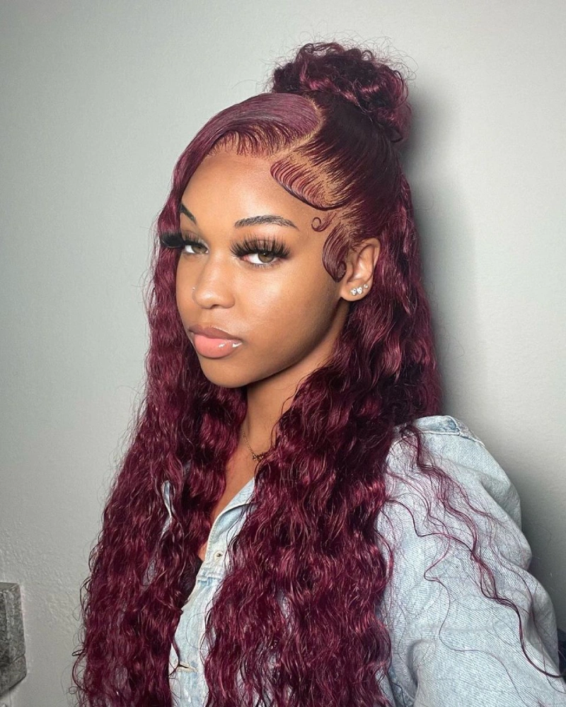 Red Curly Bun