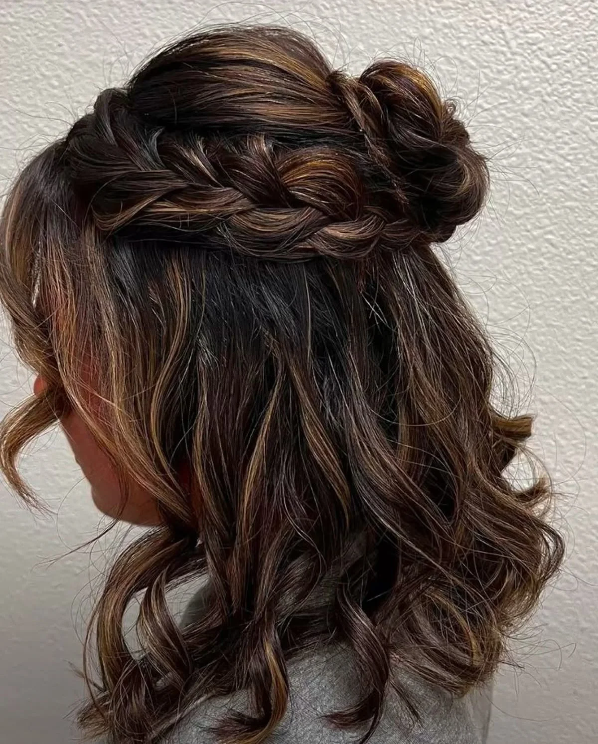 braided half-up waves winter formal hairstyles