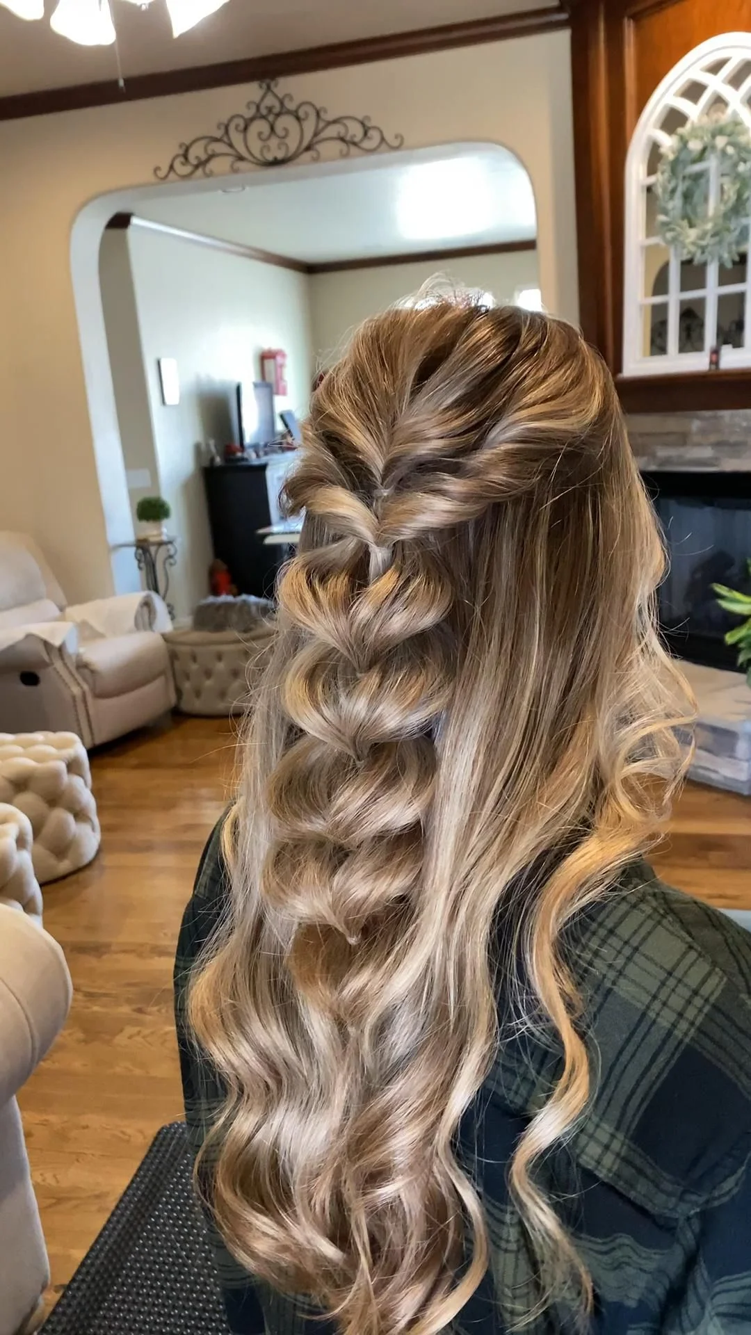 long curly half-up  winter formal hairstyles